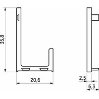 Комплект L-образной заглушек метал. к профилю (67698) лев.+прав. черный З  AKS 67699
