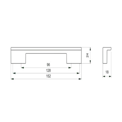 Ручка пластик PS17/C17-096/128 металлик+металлик AKS 52197
