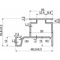 Профиль алюминиевый GOLA вертикальный боковой 4,7м, брашированное золото, Тип 3 AKS 105799