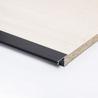 Профиль алюминиевый CAPELLA-3018B накладной с черным экраном, черный, ДСП 18мм, 2м AKS 105021