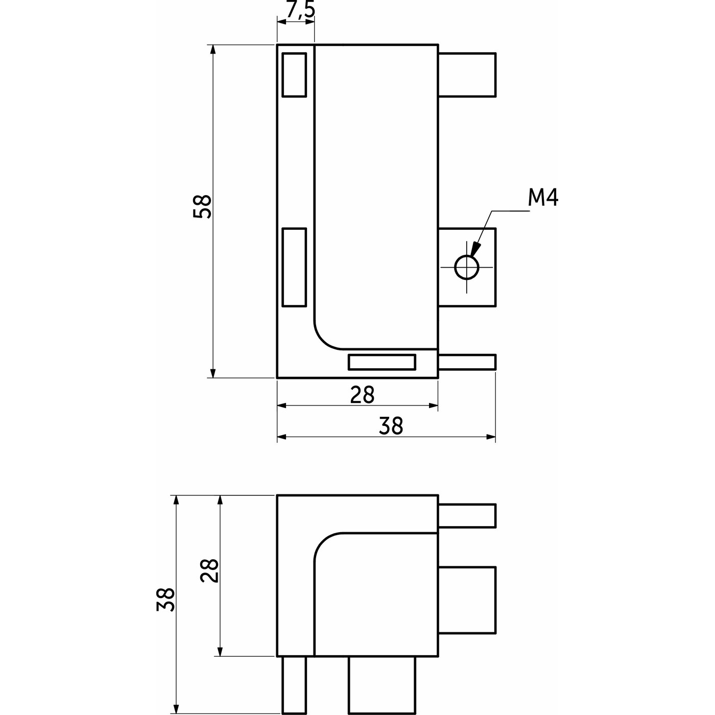 Уголок внутренний L-образный к профилю GOLA, белый матовый (аналог 67686) (тип 3) AKS 109166