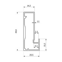 Профиль алюминиевый для рамочных фасадов Z-4 серебро (L-6000) АЛЮТЕХ (0102,A00D6) AKS 39204