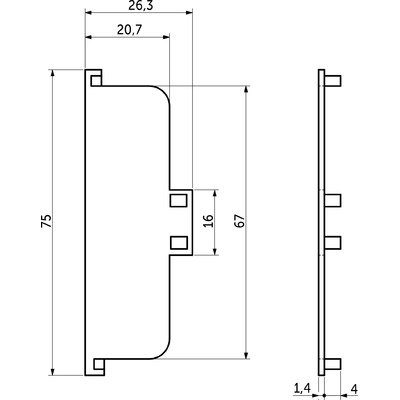 Комплект С-образных заглушек к профилю GOLA, браш золото (тип 3) AKS 111626