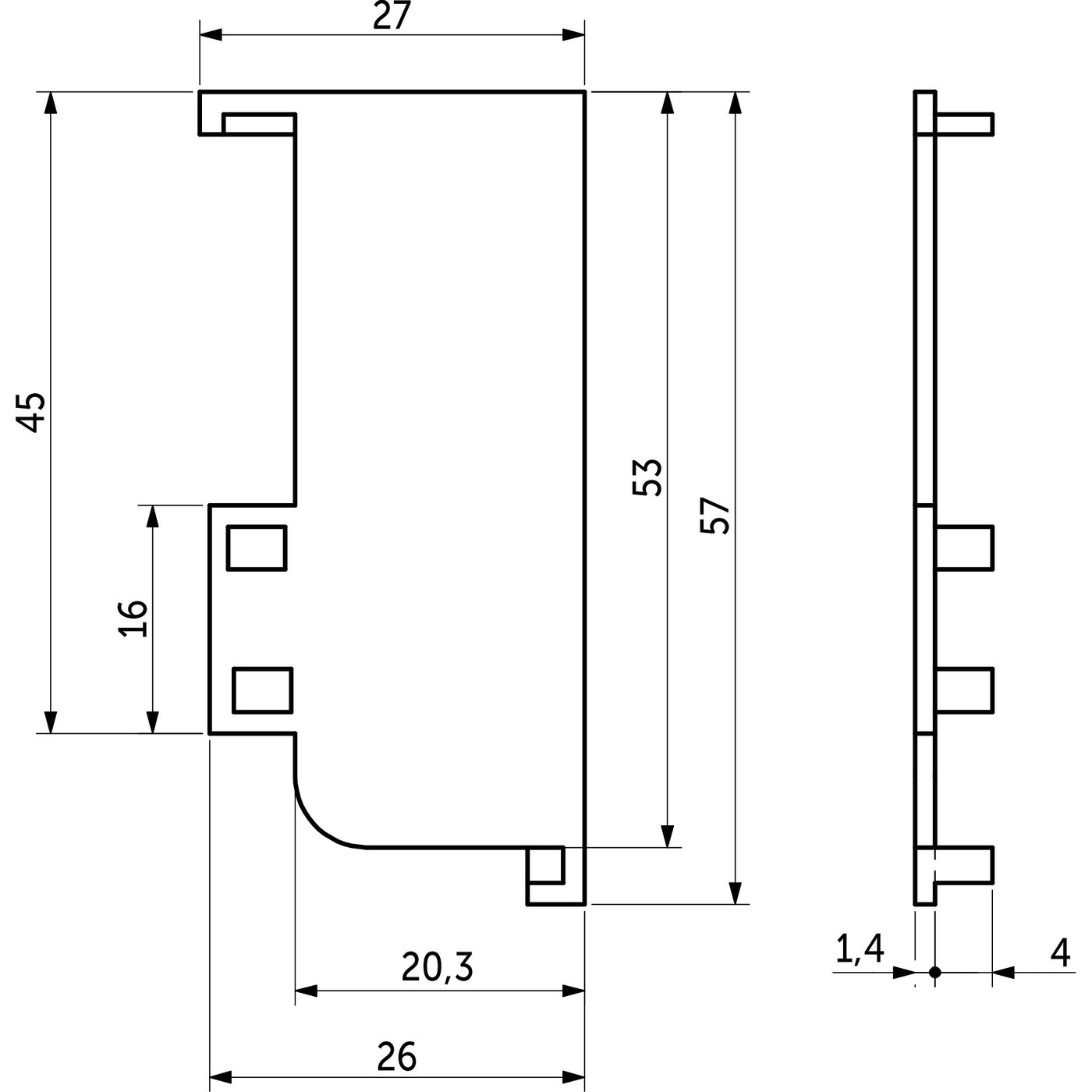 Комплект L-образных заглушек к профилю GOLA, браш золото (тип 3) AKS 111625