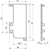 Комплект L-образных заглушек к профилю GOLA, браш золото (тип 3) AKS 111625