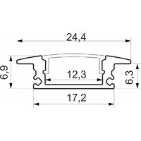 Профиль алюминиевый врезной LIRA-1707 с экраном, цвет золотой, 3м, AKS 102808