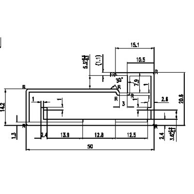 Профиль алюминиевый для рамочных фасадов Z-4 серебро (L-3500) AKS 14124