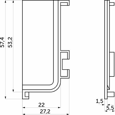 Комплект L-образных заглушек металл. к проф.GOLA (л+пр) черный (тип 1) AKS 118179 (стар. код 111489)