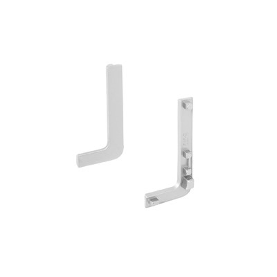 Комплект L-образных заглушек металл. к профилю GOLA (лев+прав), серебро (Тип 1) AKS 118185