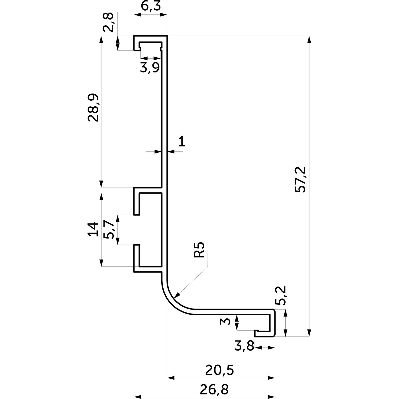 Профиль алюм. GOLA L-образный, 5.5м, черный AKS (тип 1) 118124 (стар.код 60965)
