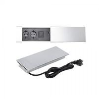 Выдвижной удлинитель 2 розетки/2 USB/HDMI/LAN 1,8м. серебро AKS 78314