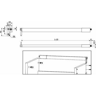 Рейлинг к Slimbox L-450 белый AKS 53184