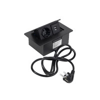 Выдвижной удлинитель NOVA 4, 1 розетка, 2xUSB-A, черный AKS 109636