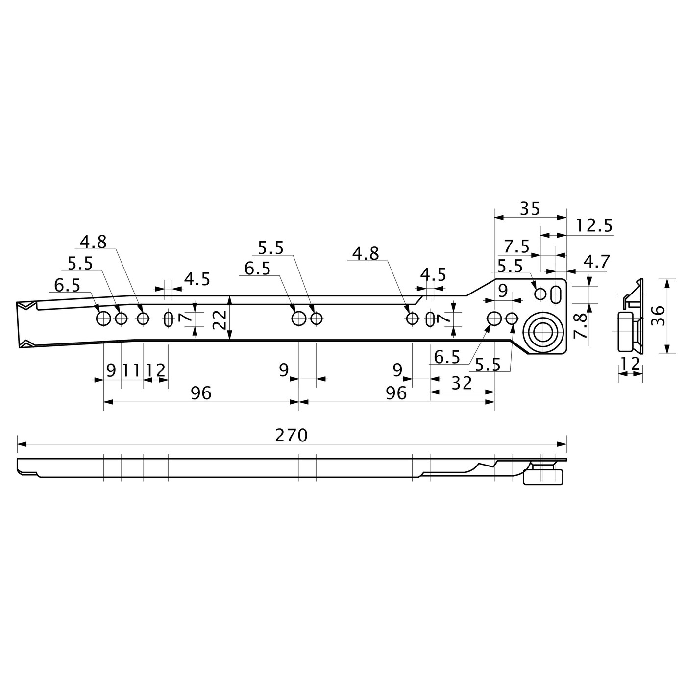 Металбокс 86/450 белый AKS 22312