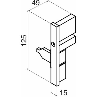 Фасадный крепеж для внутреннего низкого ящика SLIMBOX, графит AKS 64612