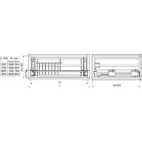 Корзина Сушка 600мм FLAT LINE,напр. скрытого монтажа с доводчиком, хром, нерж.сталь AKS 90619