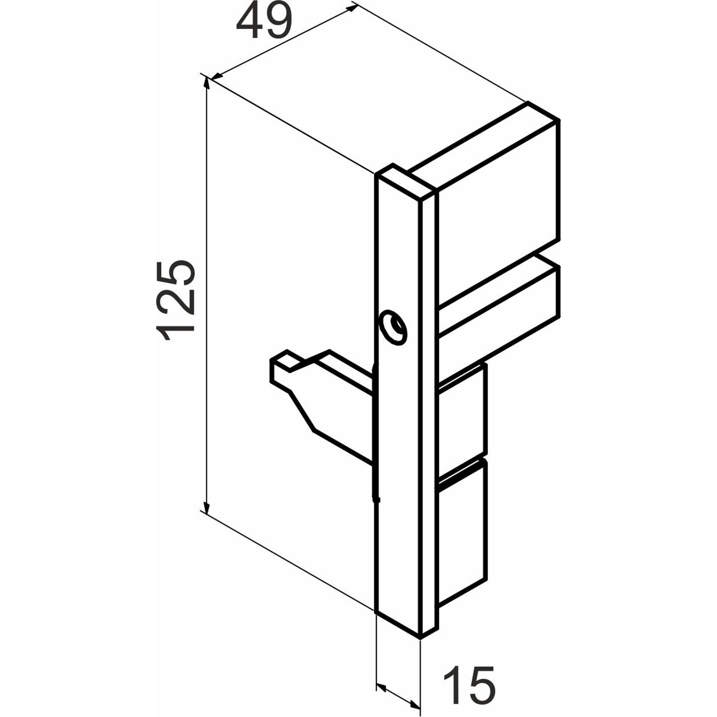 Фасадный крепеж для внутреннего низкого ящика SLIMBOX, белый  64609