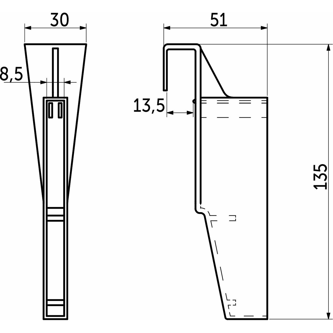 Держатель для делителя поперечного, белый AKS 66208