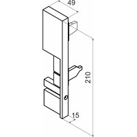 Фасадный крепеж внутреннего высокого ящика Slimbox белый с релингом на фасаде AKS 64613
