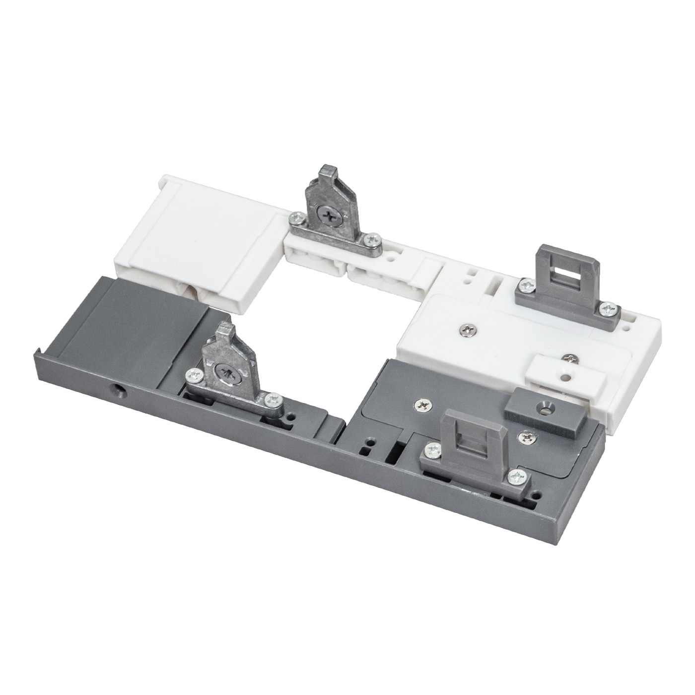 Фасадный крепеж внутреннего высокого ящика Slimbox белый с релингом на фасаде AKS 64613