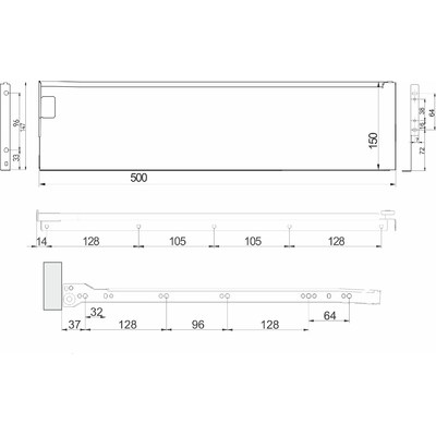 Металбокс 150/500 белый AKS 22307