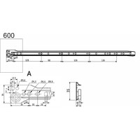 Направляющая роликовая L-600, 0,9мм, белая AKS 23641