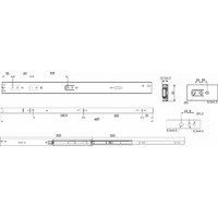 Направляющая шариковая  h35 L-500 с доводчиком AKS PLUS 81793