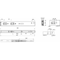 Направляющая шариковая  h35 L-300 с доводчиком AKS SOFT CLOSE 115390 (аналог 81783)