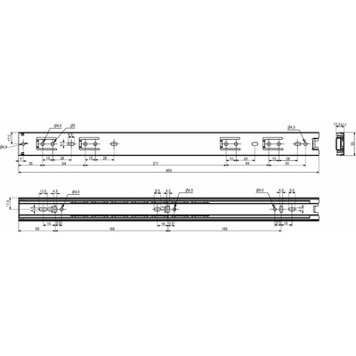Направляющая шариковая h35 L-450 BD GRIDLI 106053 (аналог 76114)