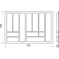 Лоток для столовых приборов Comfort 80/430 (735*430), металлик AKS 31565