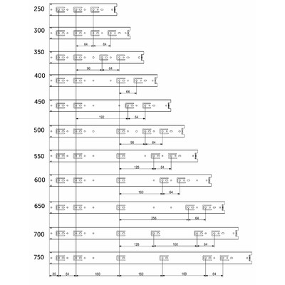 Направляющая шариковая h45 L-250  AKS PLUS  73783 (новый код 114821)