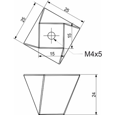 Ручка мебельная кнопка мет. TECHNO инокс AKS 59106