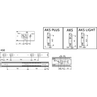 Направляющая шариковая h45 L-450 AKS PLUS 38035