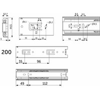 Направляющая шариковая h45 L-200 PRIME by AKS 116095