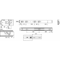 Направляющая шариковая h45 Push-to-open L-500, AKS PLUS 39196