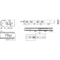 Направляющая шариковая h45 Push-to-open L-450, AKS (старый арт. 39195) 114791