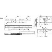Направляющая шариковая h45 L-400 с доводчиком AKS PRIME 114795 (старый код 89853)