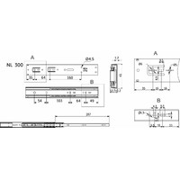 Направляющая шариковая h45 L-300 с доводчиком AKS PLUS 89851