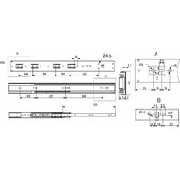 Направляющая шариковая h45 L-450 с доводч. AKS PLUS 89854 (новый код 114796)