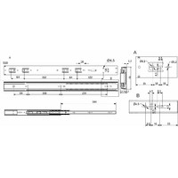 Направляющая шариковая h45 L-550 с доводчиком AKS PLUS 89856 (новый код 114798)