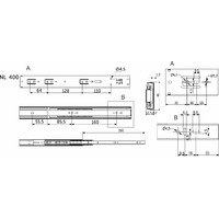 Направляющая шариковая h45 L-400 с доводчиком AKS PLUS 89853 (новый код 114795)