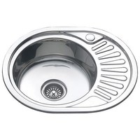 Мойка овальная глянцевая сталь, левая, SO5745/St/L 570х450мм 0,6мм (15)