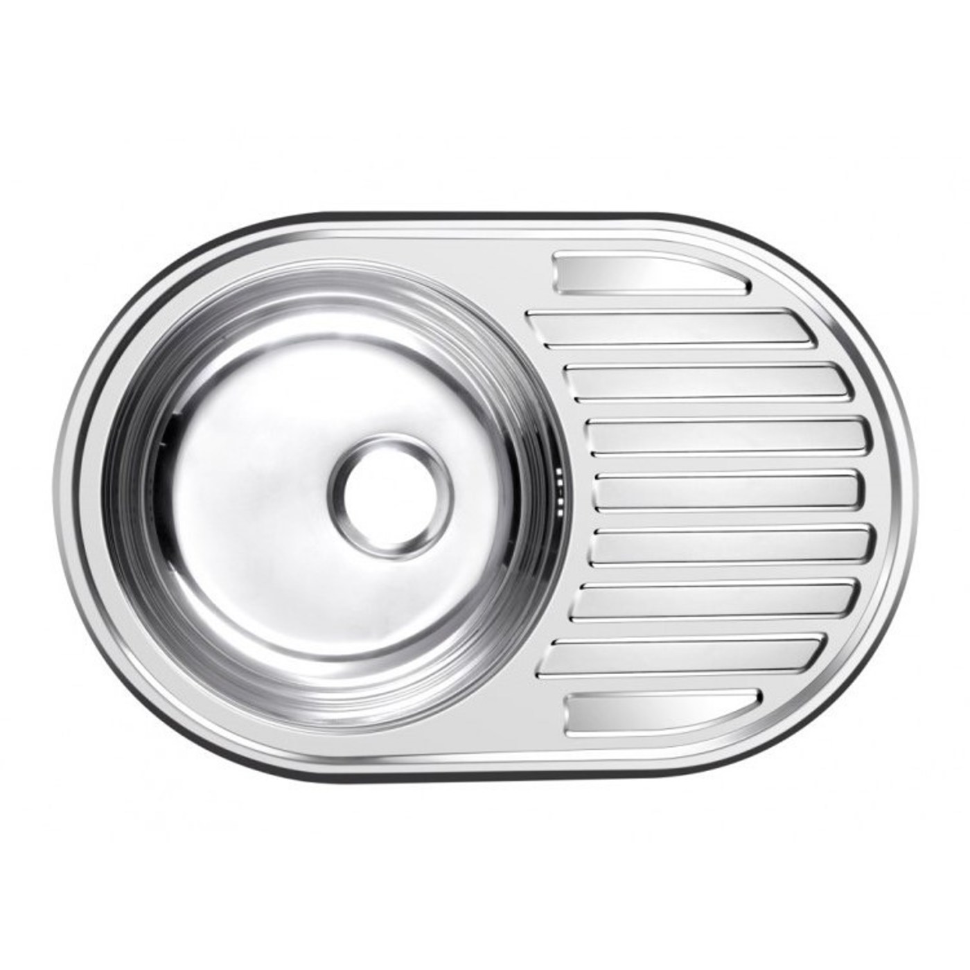 Мойка овальная сталь, левая, SO7750/St/L 770х500мм 0,6мм (12)