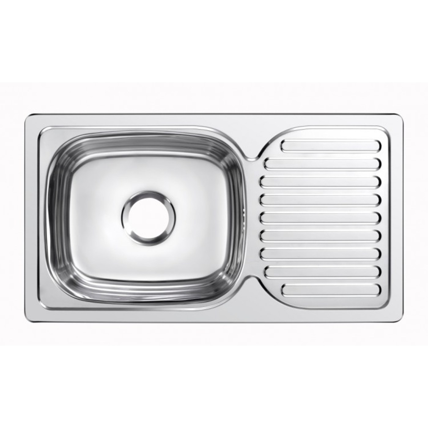 Мойка прямоугольная сталь, левая, SP7642/St/L 760х420мм 0,8мм (12)