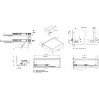 Направл. скрытого монтажа L-450 с доводч. полн.выдв.3D до 19 мм AKS 113647 (стар.код 53595)