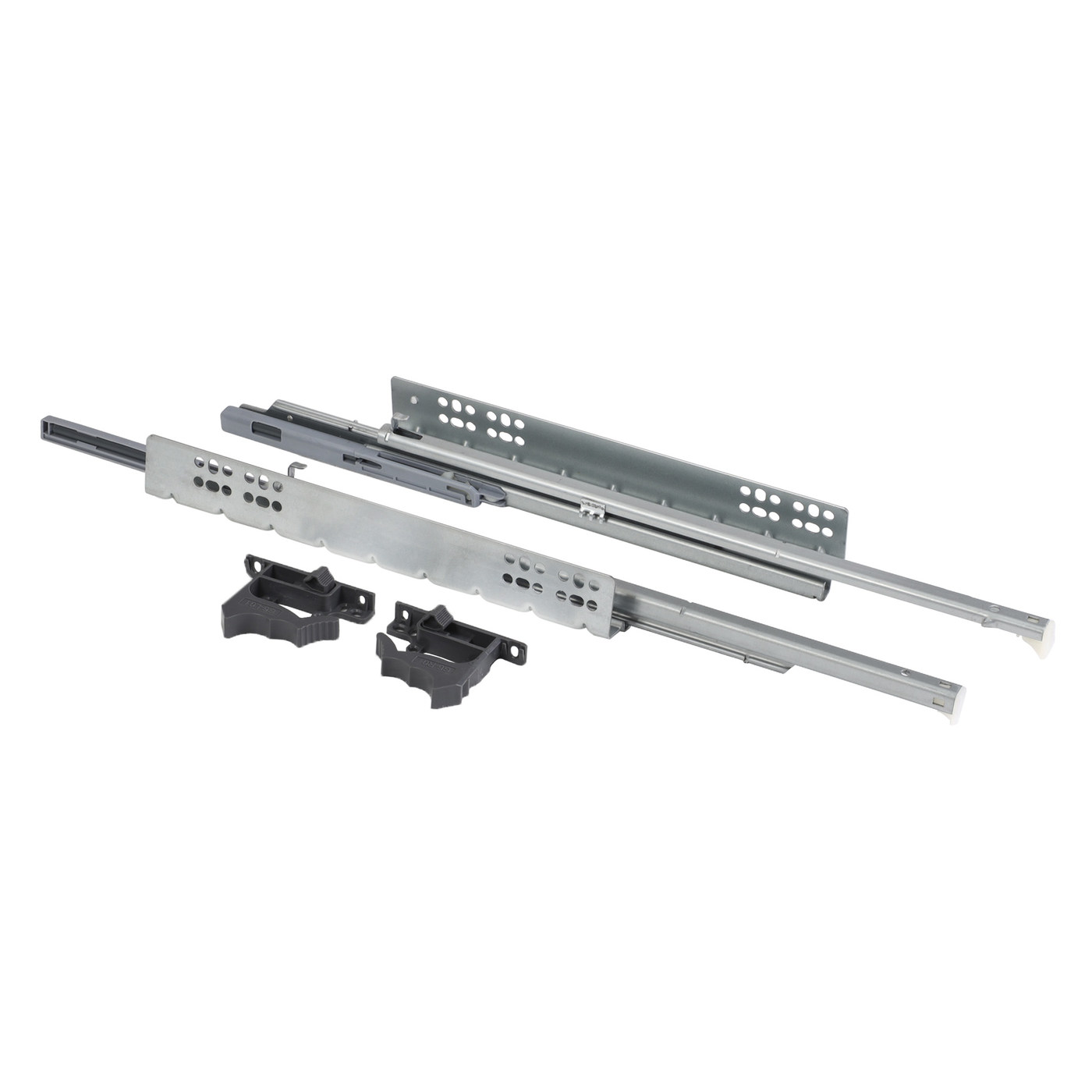 Направляющая Q Type скрыт.монтаж L-450 доводчик ДСП16-18mm с замками, левая+правая, полное выдвиж AKS 87895