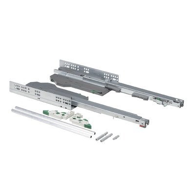 Направляющая скрытого монтажа L-500 push to open+довод ДСП16-18mm с замками левая+правая AKS 92939