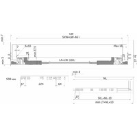 Направляющая скрытого монтажа L-500 push to open+довод ДСП16-18mm с замками левая+правая AKS 92939