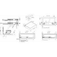 Направл. скрытого монтажа L-400 push to open полн.выдв. с замками 3D PRIME by AKS 113662