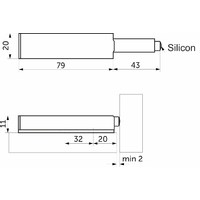 Толкатель в металическом корпусе, с силиконовым наконечником AKS 92365